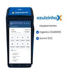 Sistema PDV em maquininha Smart POS Azulzinha