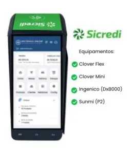 Sistema PDV em maquininha Smart POS Sicredi