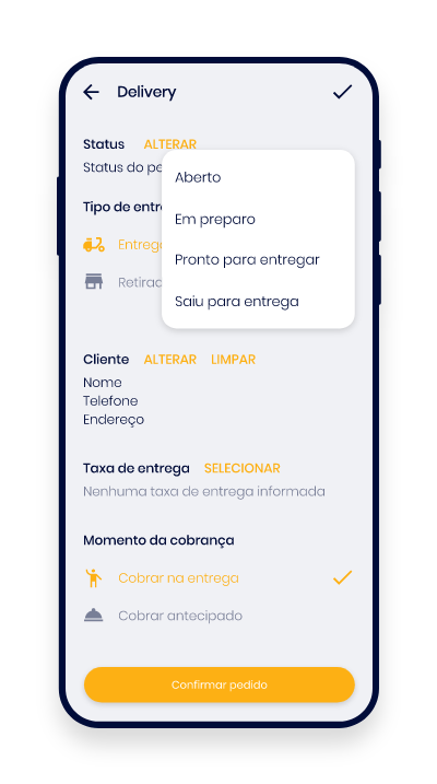 Catálogo e controle de delivery integrado